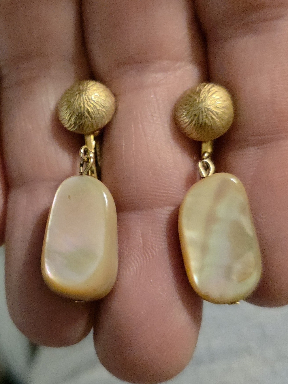 RARE VINTAGE LES BERNARD REVERSIBLE SWIVEL DANGLE EARRINGS